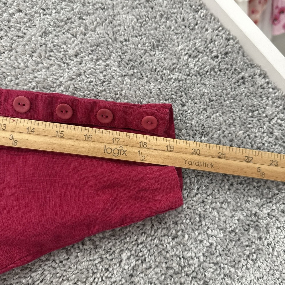 Flax 100% Linen Top Womens L Raspberry Lagenlook Boxy Lagom Coastal Oversized - Picture 6 of 14